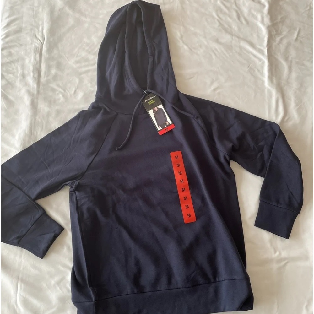 NWT Eddie Bauer Women's Relaxed Fit Ultra Soft Hoodie Navy, Size M